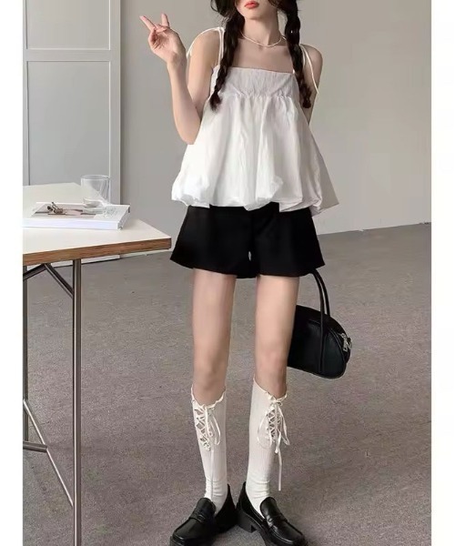 ammy.（エイミードット）の「【 ammy. / エイミードット 】 バルーン リボン キャミソール（キャミソール・レディース・グレー/ブルー/ホワイト・L/M/S）」の4枚目の写真