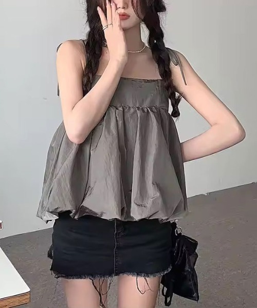 ammy.（エイミードット）の「【 ammy. / エイミードット 】 バルーン リボン キャミソール（キャミソール・レディース・グレー/ブルー/ホワイト・L/M/S）」の13枚目の写真