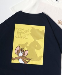 Tom＆Jerry（トムアンドジェリー）の「2025SS Tom and Jerry/トムとジェリー カレッジ サークル ポスターアート フロント バックプリント 半袖Tシャツ（Tシャツ/カットソー）」