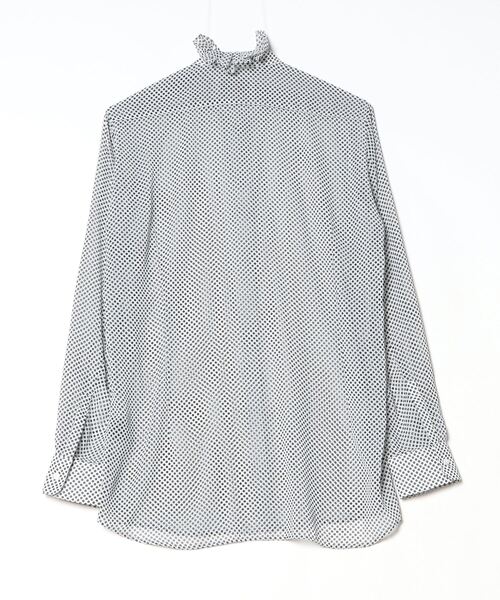 GalaabenD（ガラアーベント）の「Over Dots Hi Neck Frill Shirt オーバードットネックフリルシャツ（シャツ/ブラウス・メンズ・ブラック/ホワイト・46/48/44）」の11枚目の写真