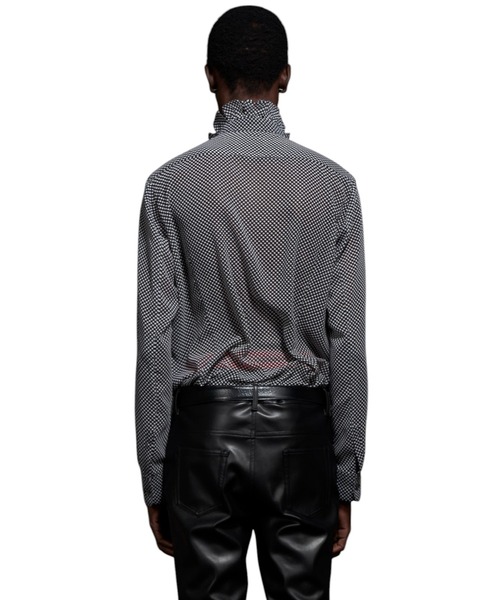 GalaabenD（ガラアーベント）の「Over Dots Hi Neck Frill Shirt オーバードットネックフリルシャツ（シャツ/ブラウス・メンズ・ブラック/ホワイト・46/48/44）」の9枚目の写真