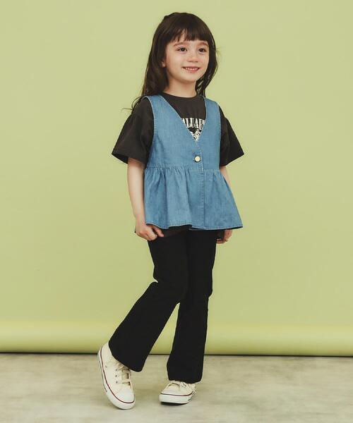 THE SHOP TK (ザ ショップ ティーケー )の「◆【120-150】ペプラムライトデニムジレ/洗濯機OK・ママとおそろい(ベスト・キッズ・サックスブルー/ネイビー・15 /13/14/12)」の18枚目の写真
