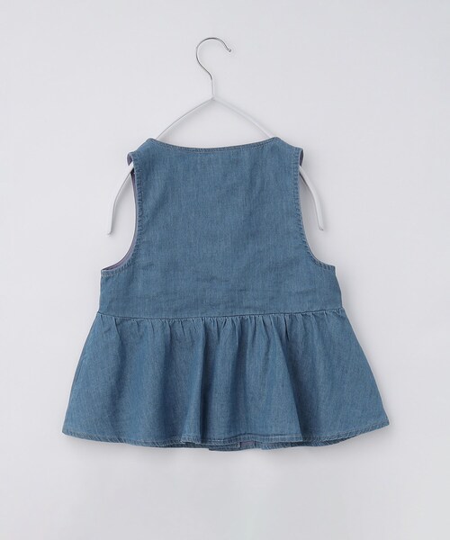 THE SHOP TK (ザ ショップ ティーケー )の「◆【120-150】ペプラムライトデニムジレ/洗濯機OK・ママとおそろい(ベスト・キッズ・サックスブルー/ネイビー・15 /13/14/12)」の13枚目の写真