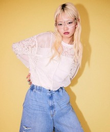 Candy Stripper | LACY PATCH WORK トップス(Tシャツ/カットソー)