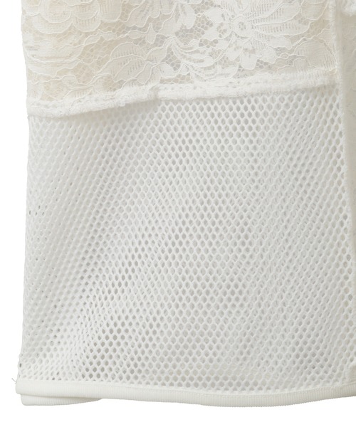 Candy Stripper（キャンディストリッパー）の「LACY PATCH WORK トップス（Tシャツ/カットソー・レディース・ブラック/オフホワイト/ピンク・FREE）」の12枚目の写真