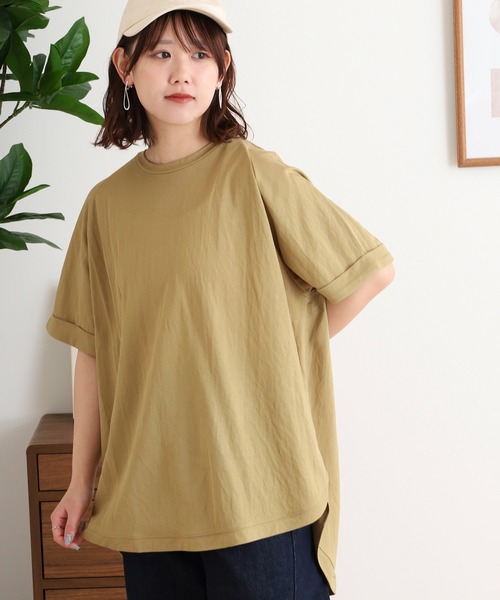 mitis(ミティス)の「mitis 冷感カノコ バックへンリーラグランプルオーバー(Tシャツ/カットソー・レディース・ブラック/オフホワイト/ブルー/チャコール/カーキ/マスタード・M)」の6枚目の写真