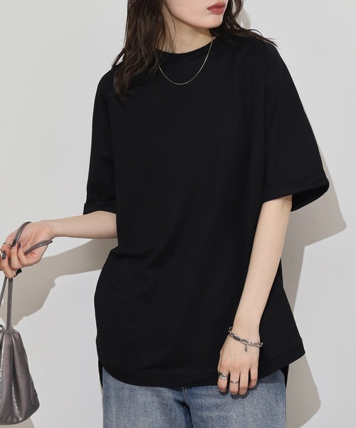 mitis(ミティス)の「mitis 冷感カノコ バックへンリーラグランプルオーバー(Tシャツ/カットソー・レディース・ブラック/オフホワイト/ブルー/チャコール/カーキ/マスタード・M)」の2枚目の写真