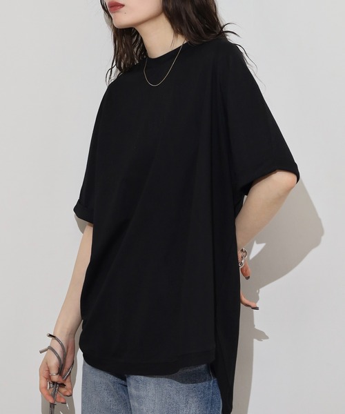 mitis(ミティス)の「mitis 冷感カノコ バックへンリーラグランプルオーバー(Tシャツ/カットソー・レディース・ブラック/オフホワイト/ブルー/チャコール/カーキ/マスタード・M)」の13枚目の写真