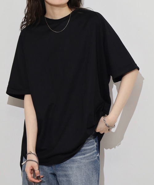 mitis(ミティス)の「mitis 冷感カノコ バックへンリーラグランプルオーバー(Tシャツ/カットソー・レディース・ブラック/オフホワイト/ブルー/チャコール/カーキ/マスタード・M)」の14枚目の写真