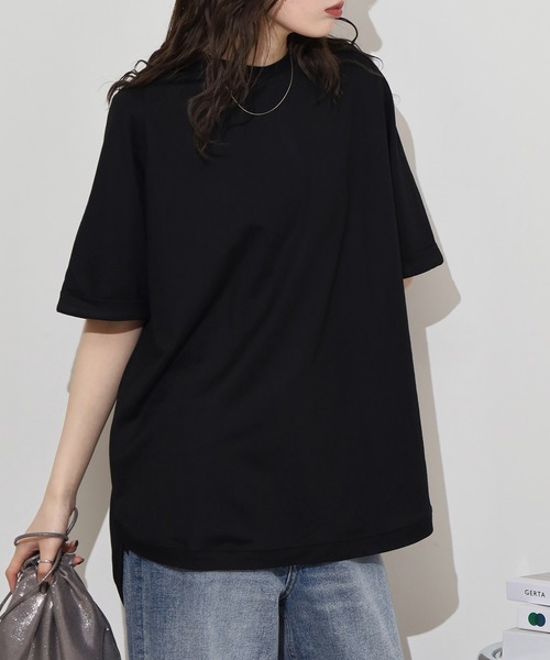mitis(ミティス)の「mitis 冷感カノコ バックへンリーラグランプルオーバー(Tシャツ/カットソー・レディース・ブラック/オフホワイト/ブルー/チャコール/カーキ/マスタード・M)」の15枚目の写真