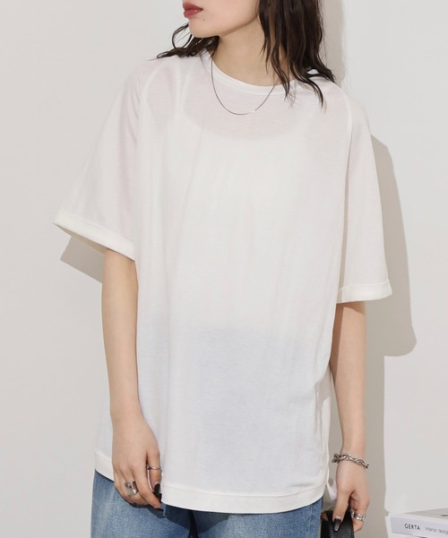 mitis(ミティス)の「mitis 冷感カノコ バックへンリーラグランプルオーバー(Tシャツ/カットソー・レディース・ブラック/オフホワイト/ブルー/チャコール/カーキ/マスタード・M)」の7枚目の写真
