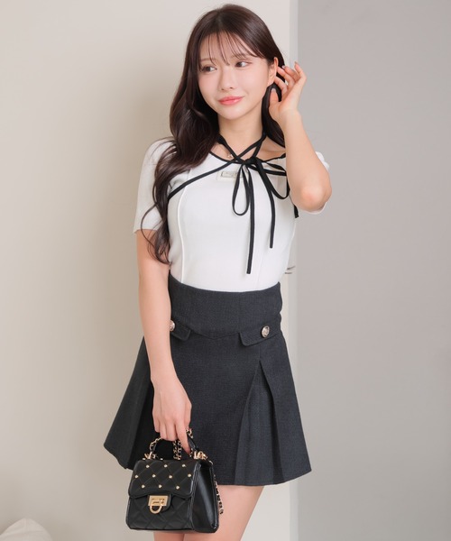 LIPSERVICE(リップサービス)の「プレートチョーカーハーフニット(ニット/セーター・レディース・ブラック/ホワイト/ピンク・FREE)」の10枚目の写真