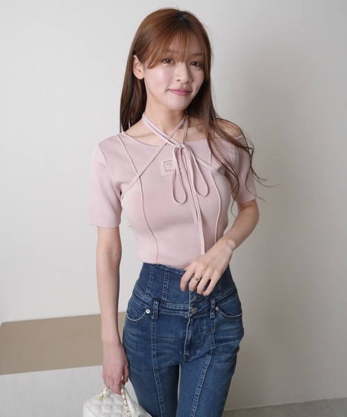 LIPSERVICE(リップサービス)の「プレートチョーカーハーフニット(ニット/セーター・レディース・ブラック/ホワイト/ピンク・FREE)」の14枚目の写真