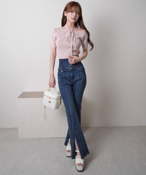 LIPSERVICE(リップサービス)の「プレートチョーカーハーフニット(ニット/セーター・レディース・ブラック/ホワイト/ピンク・FREE)」の20枚目の写真