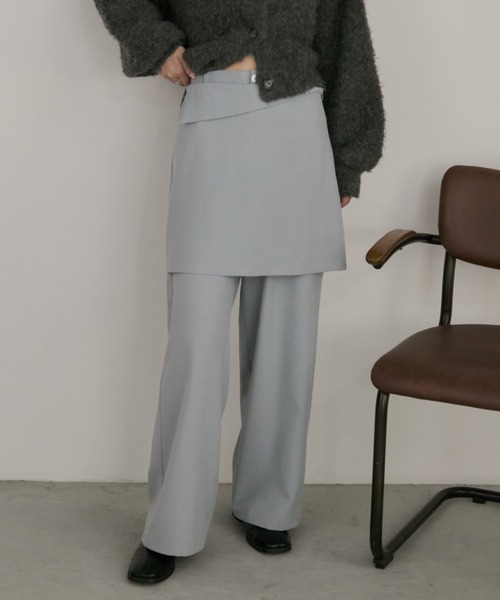 Aunt Marie's(アントマリーズ)の「マルチウェイスカートセットスラックスパンツ【セットアイテム/単品着用可能】(スラックス・レディース・ブルー/ブラック/ブラウン・FREE/MT)」の3枚目の写真