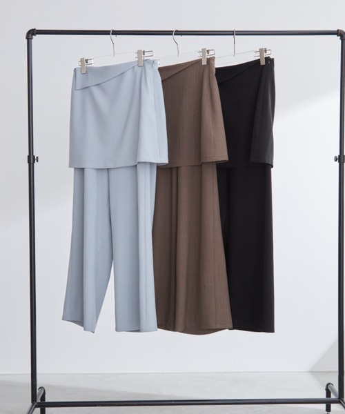 Aunt Marie's(アントマリーズ)の「マルチウェイスカートセットスラックスパンツ【セットアイテム/単品着用可能】(スラックス・レディース・ブルー/ブラック/ブラウン・FREE/MT)」の12枚目の写真