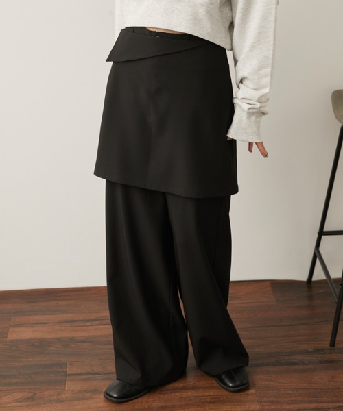 Aunt Marie's(アントマリーズ)の「マルチウェイスカートセットスラックスパンツ【セットアイテム/単品着用可能】(スラックス・レディース・ブルー/ブラック/ブラウン・FREE/MT)」の22枚目の写真