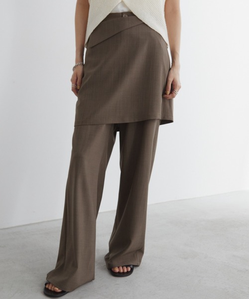 Aunt Marie's(アントマリーズ)の「マルチウェイスカートセットスラックスパンツ【セットアイテム/単品着用可能】(スラックス・レディース・ブルー/ブラック/ブラウン・FREE/MT)」の7枚目の写真