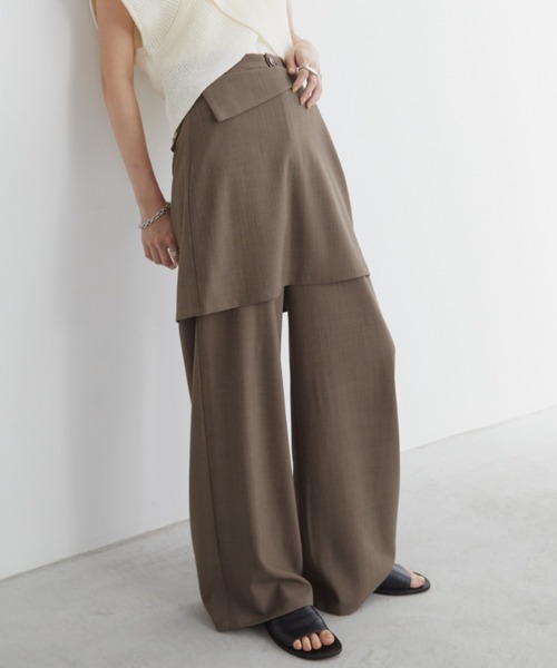 Aunt Marie's(アントマリーズ)の「マルチウェイスカートセットスラックスパンツ【セットアイテム/単品着用可能】(スラックス・レディース・ブルー/ブラック/ブラウン・FREE/MT)」の8枚目の写真