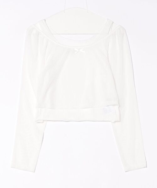 hugi（ハギ）の「RIBBON TULLE TOPS/リボンチュールトップス（アンサンブル・レディース・オフホワイト/ブラック・FREE）」の14枚目の写真