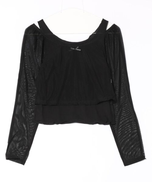 hugi（ハギ）の「RIBBON TULLE TOPS/リボンチュールトップス（アンサンブル・レディース・オフホワイト/ブラック・FREE）」の15枚目の写真