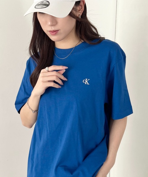 Calvin Klein CK логотип‑футболка Monogram刺繍 хлопковая короткий рукав SS EASY MONOGRAM TEE