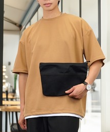 ワイド Tシャツ半袖 レイヤード風Tシャツ ジョーゼット 無地 Tシャツ