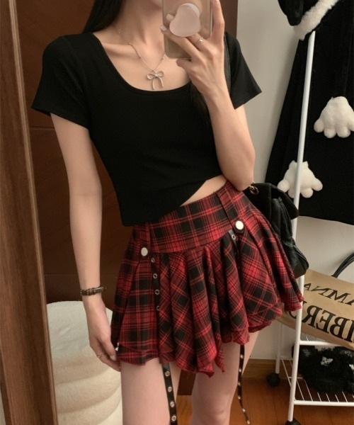gossip！ロサンゼルス（ゴシップロサンゼルス）の「Y2KバタフライカットアウトバックUネックTシャツ（パッド付き）（Tシャツ/カットソー・レディース・ブラック/ホワイト/レッド・FREE）」の8枚目の写真