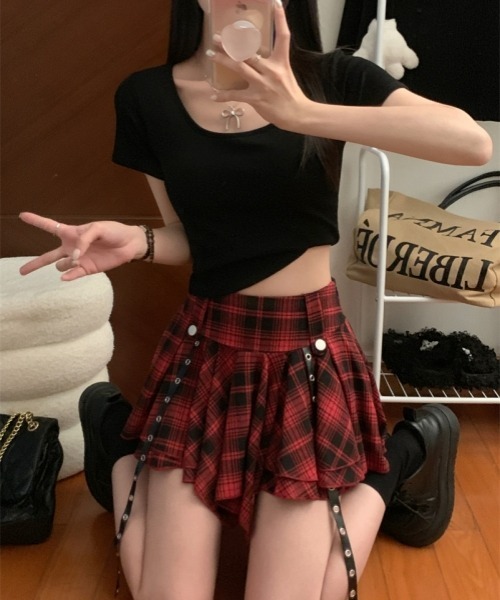 gossip！ロサンゼルス（ゴシップロサンゼルス）の「Y2KバタフライカットアウトバックUネックTシャツ（パッド付き）（Tシャツ/カットソー・レディース・ブラック/ホワイト/レッド・FREE）」の11枚目の写真