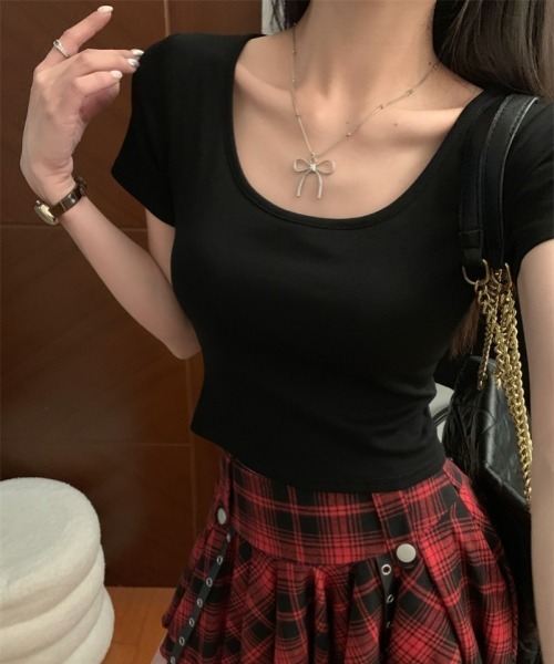 gossip！ロサンゼルス（ゴシップロサンゼルス）の「Y2KバタフライカットアウトバックUネックTシャツ（パッド付き）（Tシャツ/カットソー・レディース・ブラック/ホワイト/レッド・FREE）」の13枚目の写真