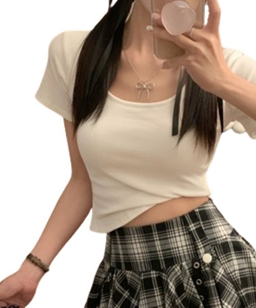 gossip！ロサンゼルス（ゴシップロサンゼルス）の「Y2KバタフライカットアウトバックUネックTシャツ（パッド付き）（Tシャツ/カットソー・レディース・ブラック/ホワイト/レッド・FREE）」の15枚目の写真