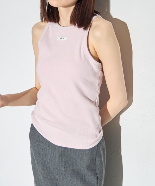 leimn（レイムン）の「カップ付きアメスリタンク(ロゴネーム付き)（タンクトップ・レディース・ホワイト/ピンク/チャコールグレー・FREE）」の3枚目の写真