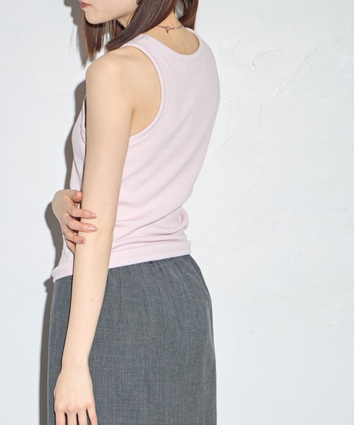 leimn（レイムン）の「カップ付きアメスリタンク(ロゴネーム付き)（タンクトップ・レディース・ホワイト/ピンク/チャコールグレー・FREE）」の7枚目の写真