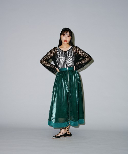 terrace(テラス)の「綿100% カギ針ロングスリーブプルオーバー(Tシャツ/カットソー・レディース・ブラック/キナリ・MEDIUM)」の9枚目の写真