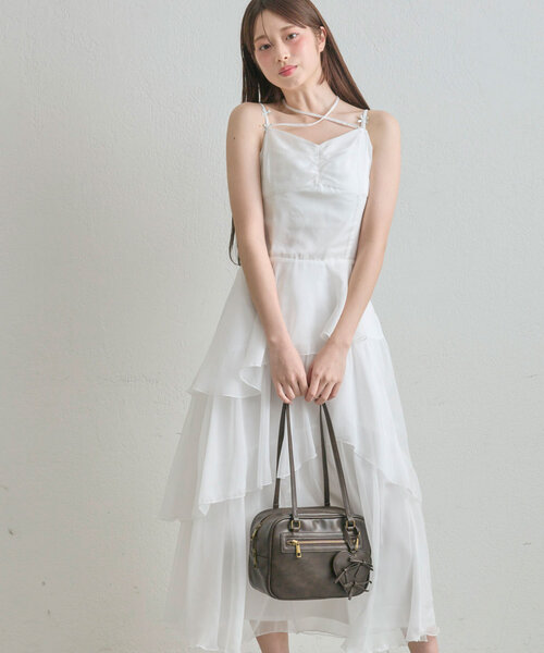 OLIVE des OLIVE(オリーブデオリーブ)の「ランダムティアードキャミワンピース(ワンピース・レディース・サックスブルー/ブラック/オフホワイト・FREE)」の11枚目の写真