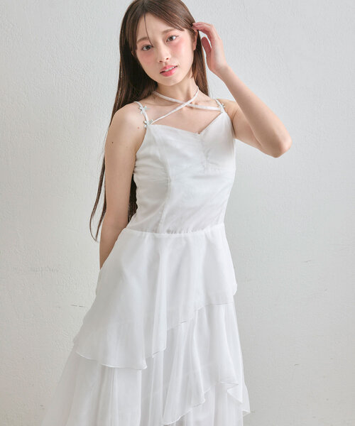 OLIVE des OLIVE(オリーブデオリーブ)の「ランダムティアードキャミワンピース(ワンピース・レディース・サックスブルー/ブラック/オフホワイト・FREE)」の12枚目の写真