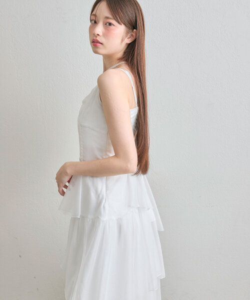 OLIVE des OLIVE(オリーブデオリーブ)の「ランダムティアードキャミワンピース(ワンピース・レディース・サックスブルー/ブラック/オフホワイト・FREE)」の13枚目の写真