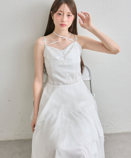 OLIVE des OLIVE(オリーブデオリーブ)の「ランダムティアードキャミワンピース(ワンピース・レディース・サックスブルー/ブラック/オフホワイト・FREE)」の14枚目の写真