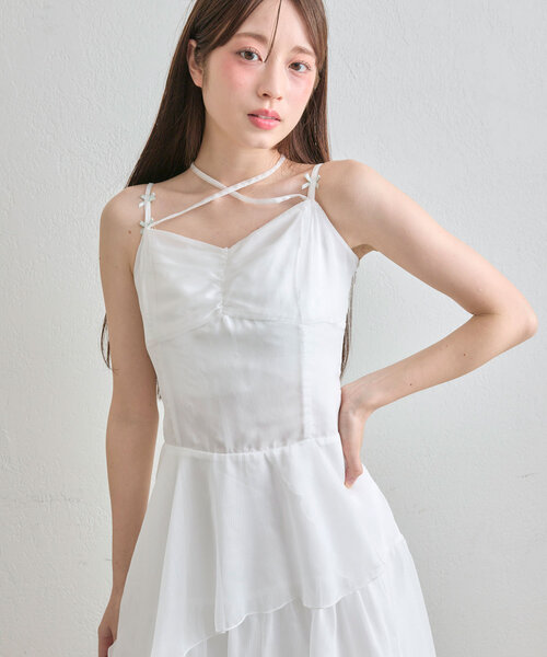 OLIVE des OLIVE(オリーブデオリーブ)の「ランダムティアードキャミワンピース(ワンピース・レディース・サックスブルー/ブラック/オフホワイト・FREE)」の15枚目の写真