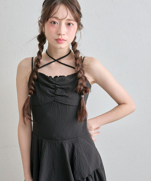 OLIVE des OLIVE(オリーブデオリーブ)の「ランダムティアードキャミワンピース(ワンピース・レディース・サックスブルー/ブラック/オフホワイト・FREE)」の19枚目の写真