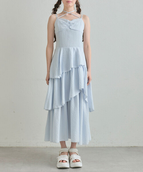 OLIVE des OLIVE(オリーブデオリーブ)の「ランダムティアードキャミワンピース(ワンピース・レディース・サックスブルー/ブラック/オフホワイト・FREE)」の22枚目の写真