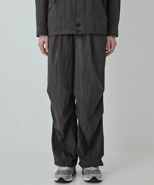 22AW✨ナゴンスタンス　パラシュートパンツ　カジュアルパンツ　ナイロン　黒　M nagonstans(ナゴンスタンス)｜Water Repellentツイル パラシュート PT