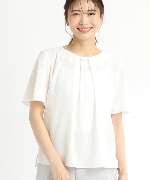ブラウス シャツ 「夏SALE／接触冷感／洗える」タックディティールブラウス レディース 接触冷感／洗える】タックディティールブラウス（シャツ