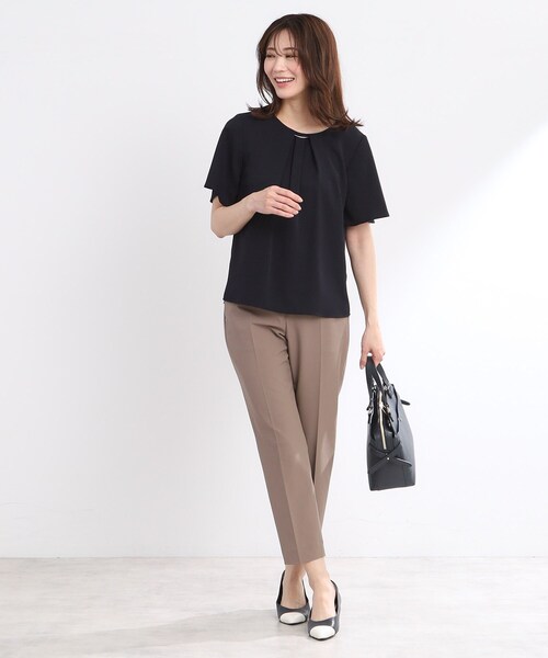 【夏SALE／接触冷感／洗える】タックディティールブラウス セール】【夏SALE／接触冷感／洗える】タックディティール
