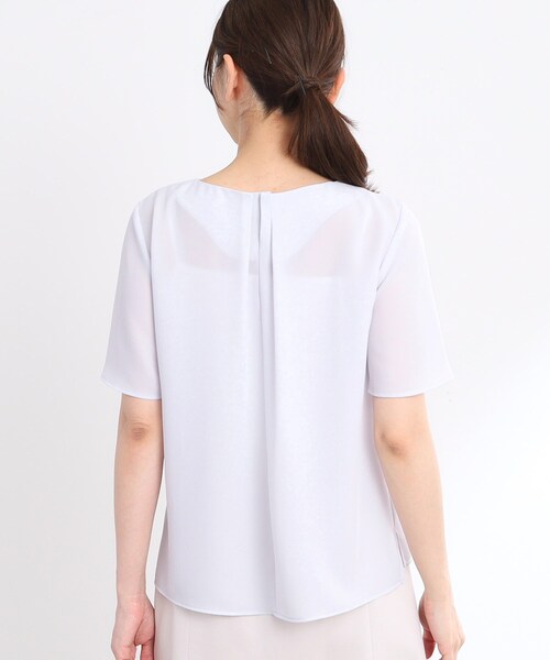 ブラウス シャツ 「夏SALE／接触冷感／洗える」タックディティールブラウス レディース INDIVI ブラウス シャツ 「洗える/通勤/UVケア/接触冷感」タック