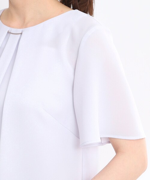 【夏SALE／接触冷感／洗える】タックディティールブラウス セール】【夏SALE／接触冷感／洗える】タックディティール