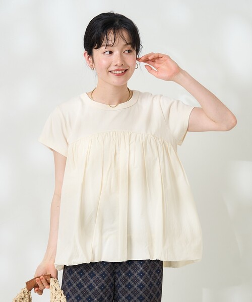 FREAK'S STORE(フリークスストア)の「切替バルーンTシャツ(Tシャツ/カットソー・レディース・オフホワイト/ラベンダー/ブラック・フリ-)」の14枚目の写真