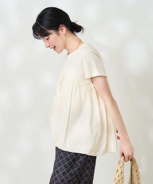FREAK'S STORE(フリークスストア)の「切替バルーンTシャツ(Tシャツ/カットソー・レディース・オフホワイト/ラベンダー/ブラック・フリ-)」の12枚目の写真