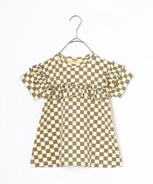 p.premier（ピードットプルミエ）の「イロチ買いしたい配色メロウフリルストレッチ半袖Tシャツ（Tシャツ/カットソー・キッズ・ブラック/チャコール/ラベンダー/ミント/オレンジ/グリーン/レッド・80/90/100/110/120/130/140）」の2枚目の写真