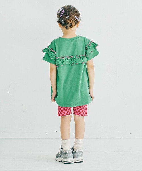 p.premier（ピードットプルミエ）の「イロチ買いしたい配色メロウフリルストレッチ半袖Tシャツ（Tシャツ/カットソー・キッズ・ブラック/チャコール/ラベンダー/ミント/オレンジ/グリーン/レッド・80/90/100/110/120/130/140）」の16枚目の写真